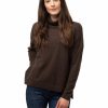 Tröja Polo - oversize trendig polotröja i kashmir brun