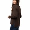 Tröja Polo - oversize trendig polotröja i kashmir brun