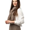 Vävd sjal - enfärgad kashmirsjal med fransar beige