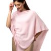 Klassik poncho - med ribbad kant ljusrosa
