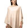Klassik poncho - med ribbad kant sand