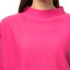 Tröja Julia - trendig kashmirtröja med högre halskant bubbelgum rosa
