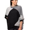 Lyx Poncho- En rundhalsad poncho med ärm grå