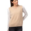 Väst Julia- en slätstickad basväst ljusbeige