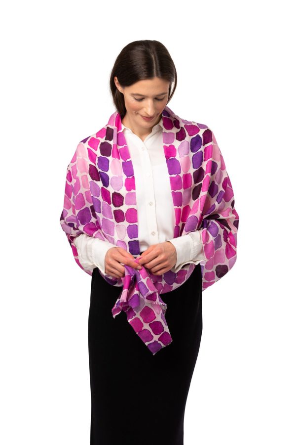 Vävd sjal - kashmirsjal av 8design Cashmere rosa