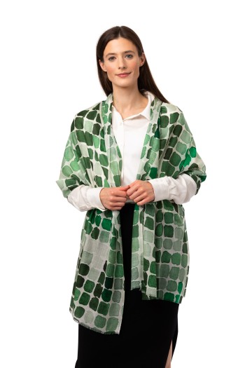Vävd sjal - kashmirsjal av 8design Cashmere grön