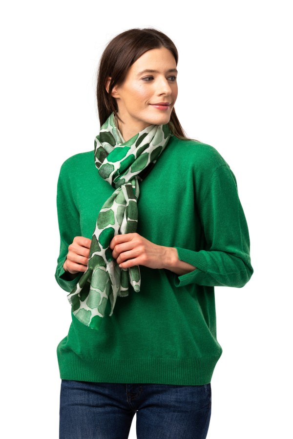 Vävd sjal - kashmirsjal av 8design Cashmere grön