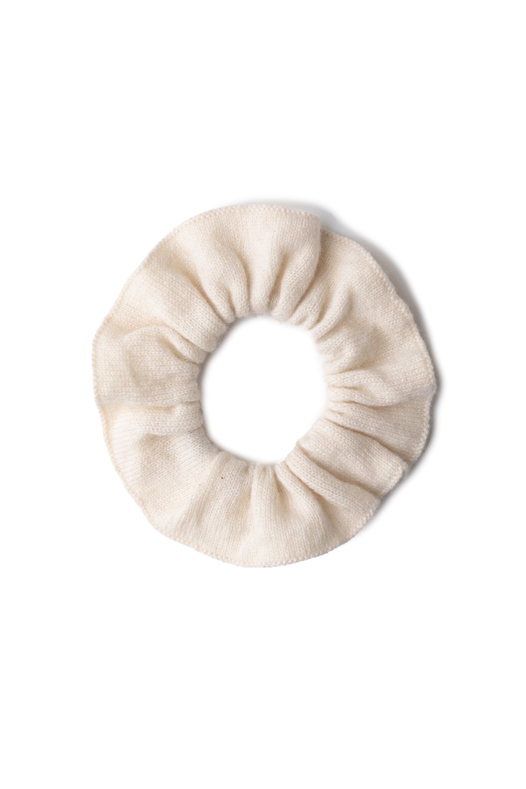 Hårsnodd scrunchie - Elegant i 100 % kashmir naturvit