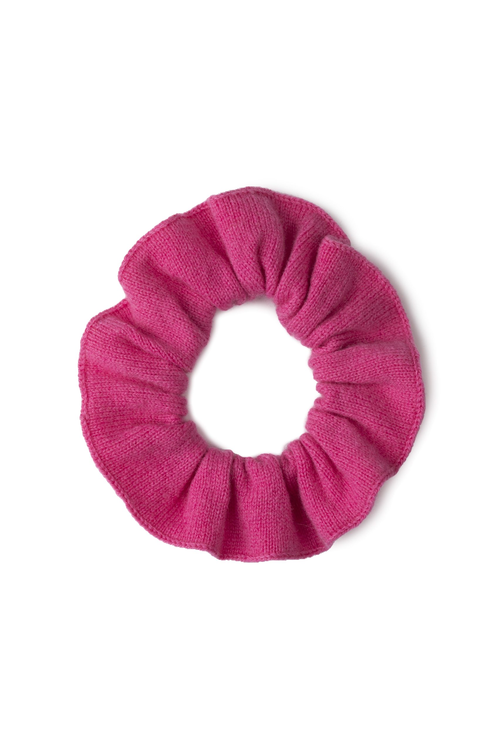 Hårsnodd scrunchie - Elegant i 100 % kashmir bubbelgumsrosa