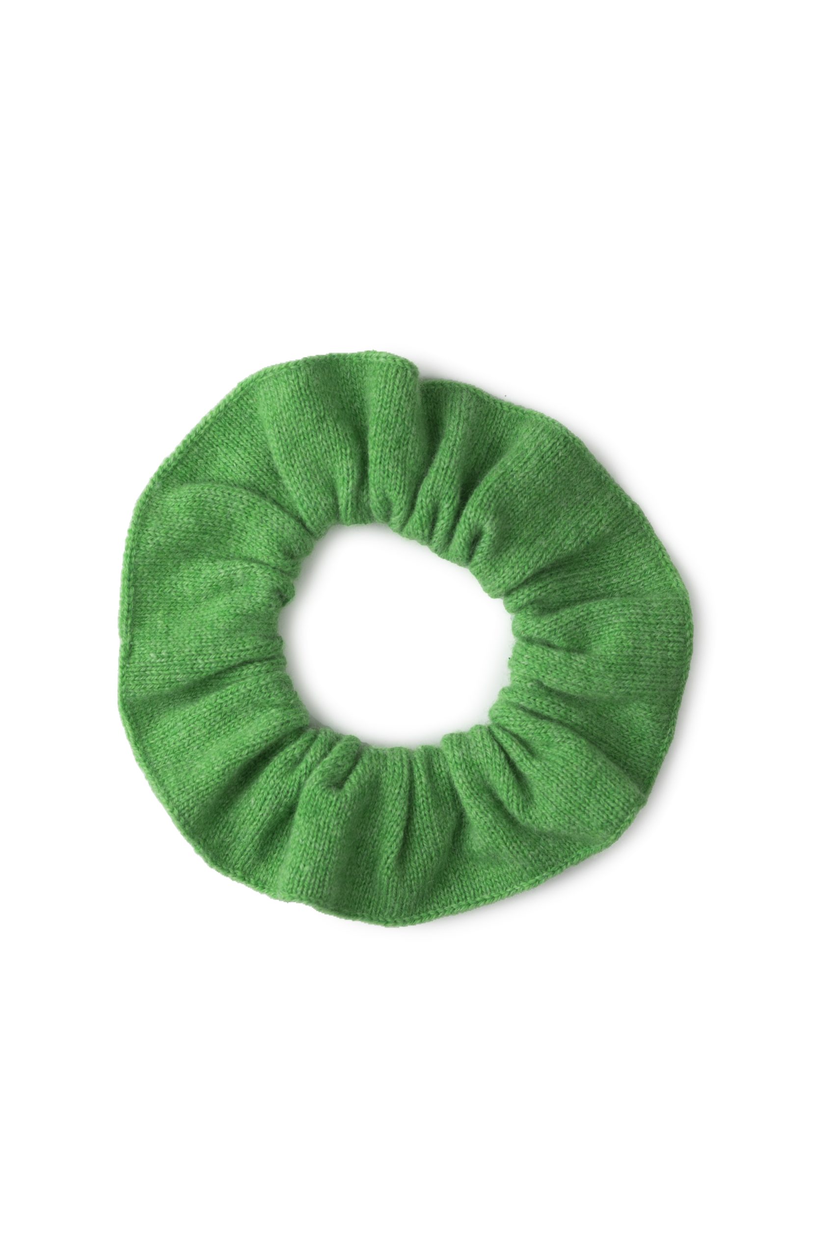 Hårsnodd scrunchie - Elegant i 100 % kashmir klassisk grön