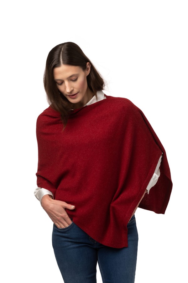 Liten Poncho - vår absoluta storsäljare, röd dahlia