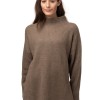 Tröja Agnes - oversize ribbstickad halvpolo, beige