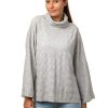 Tröja Lily poli- generös oversize tröja med mönsterstickning, ljusgrå