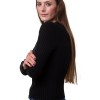 Tröja Ella - långärmad rundhalsad tröja, svart