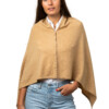 Inez poncho enfärgad, poncho med dekorativa pärlemoknappar, latte